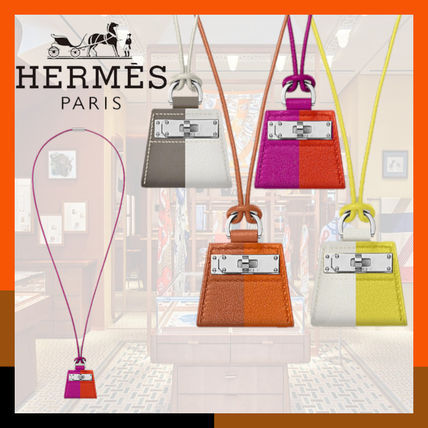 HERMES ペンダント バイカラー レザー Monpetitkelly PM