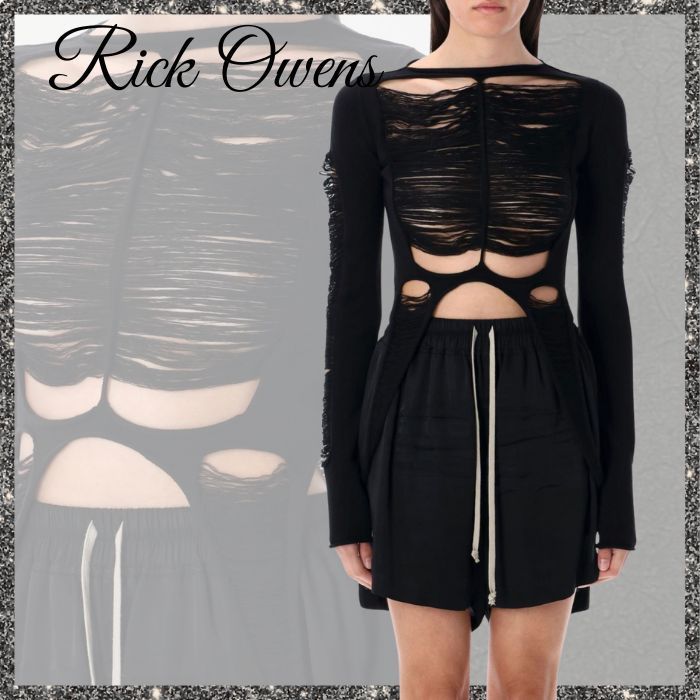 【RICK OWENS】SS25 ランウェイ アンジャ Tシャツ ブラック