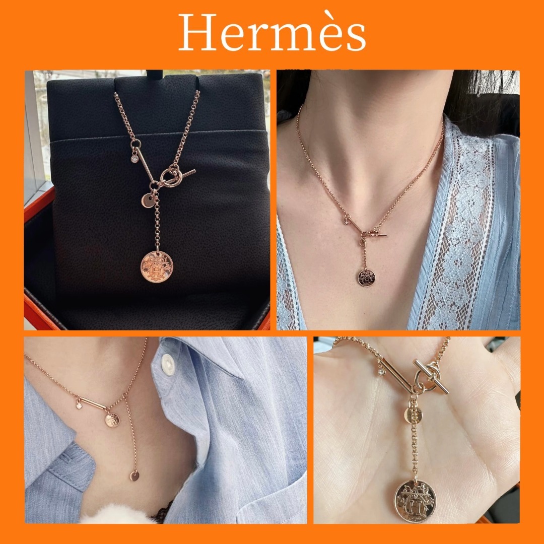 ★オシャレさ際立つ★HERMES エクス・リブリ ペンダント small