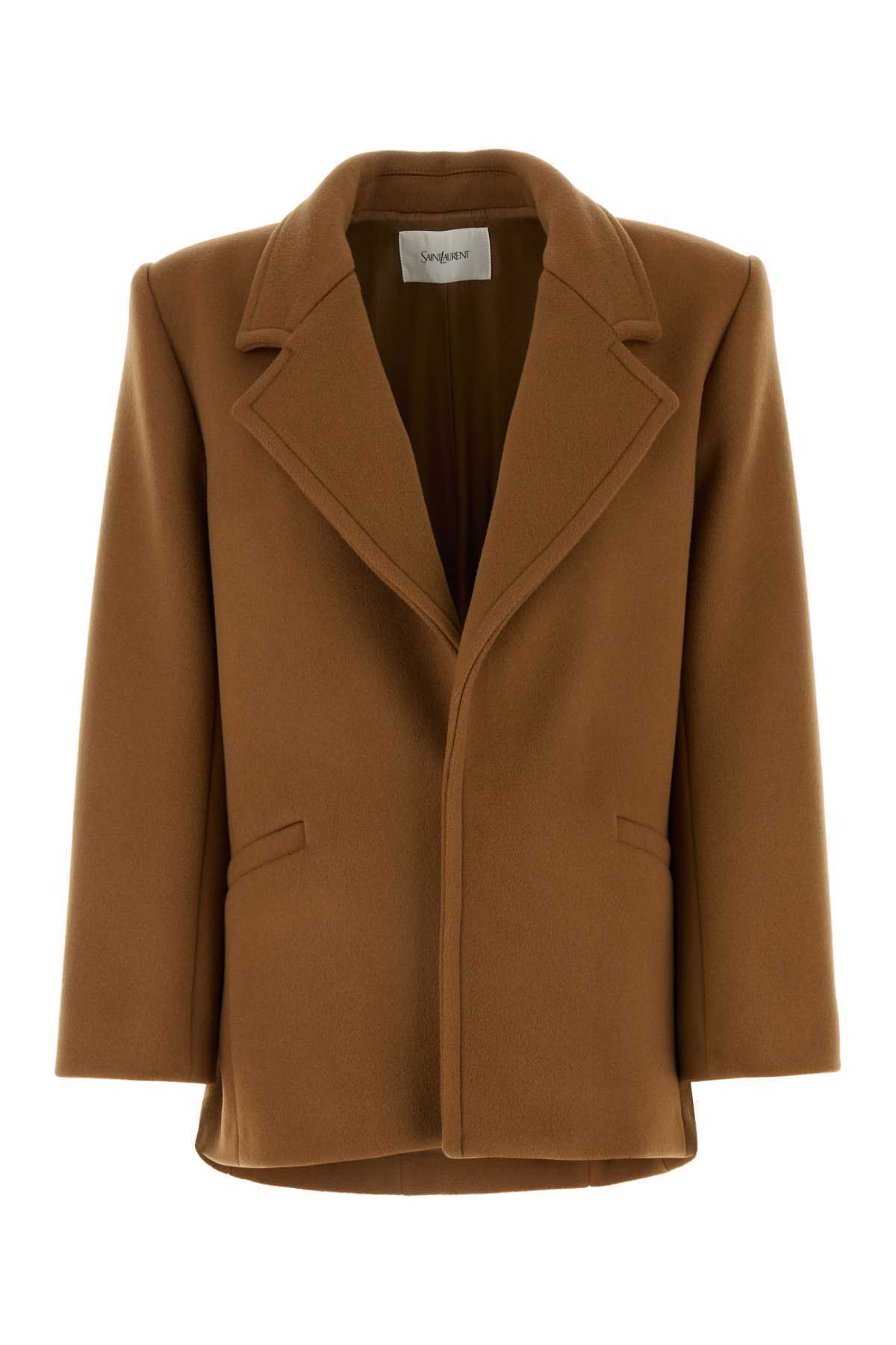 【関税&送料込】Saint Laurent Camel Wool Short Coat