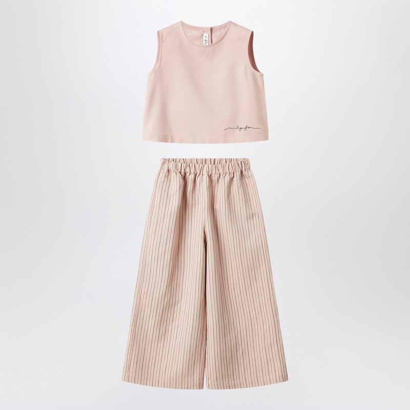 【関税&送料込】Il Gufo Blush Pink Striped Outfit
