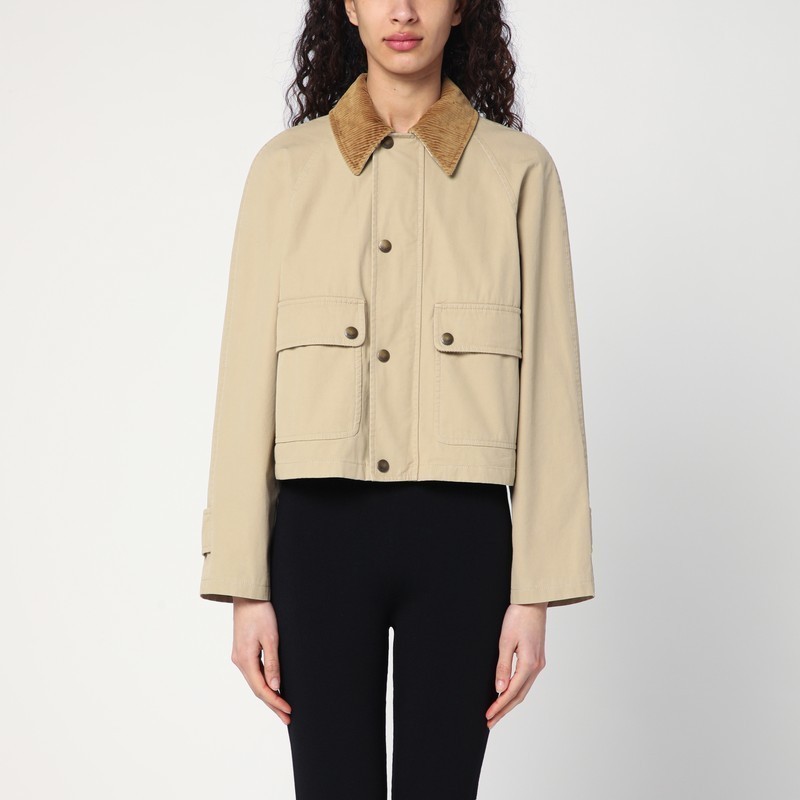 【関税&送料込】Burberry Beige Cropped Cotton Jacket