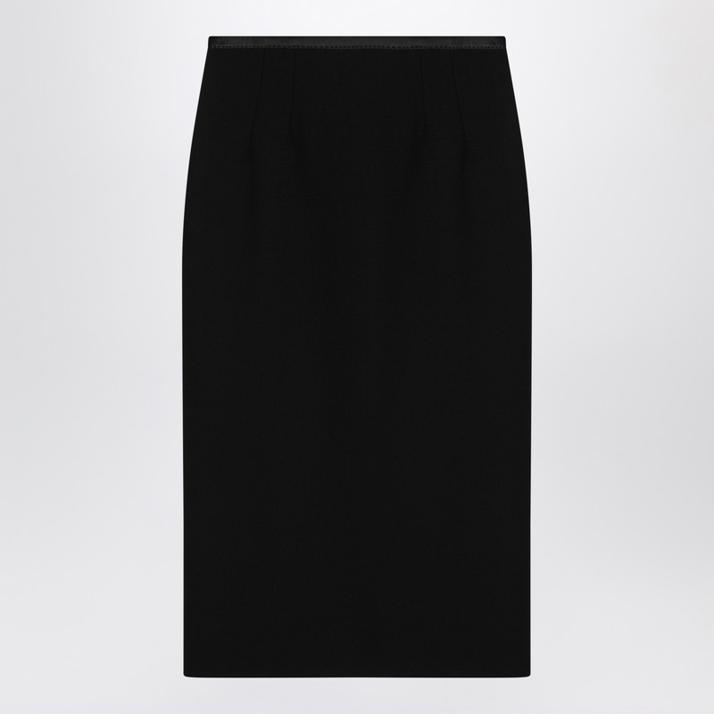 【関税&送料込】Dolce&Gabbana Black Pencil Skirt In Wool Cre