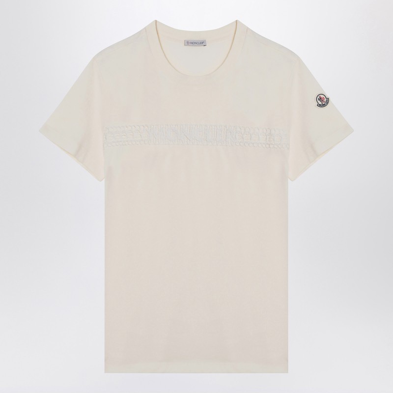 【関税&送料込】Moncler Ivory Cotton T-Shirt With Logo