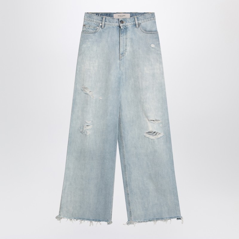 【関税&送料込】Golden Goose Wide Faded Blue Jeans With Rips
