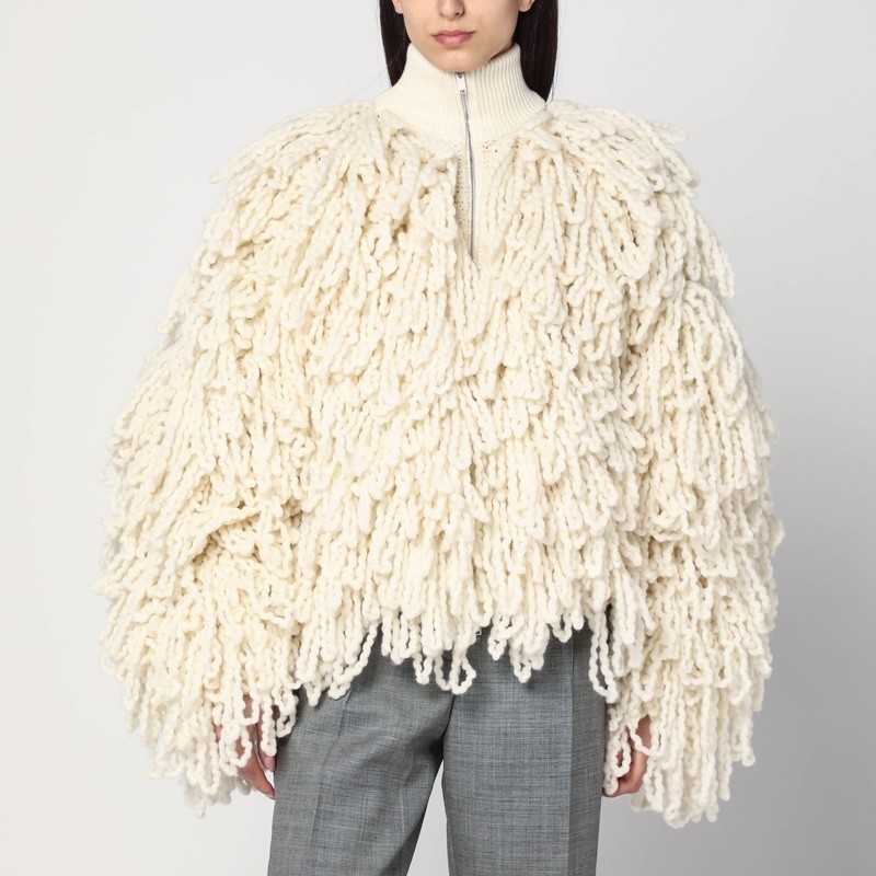 【関税&送料込】Stella Mccartney White Wool Bomber Jacket Wi