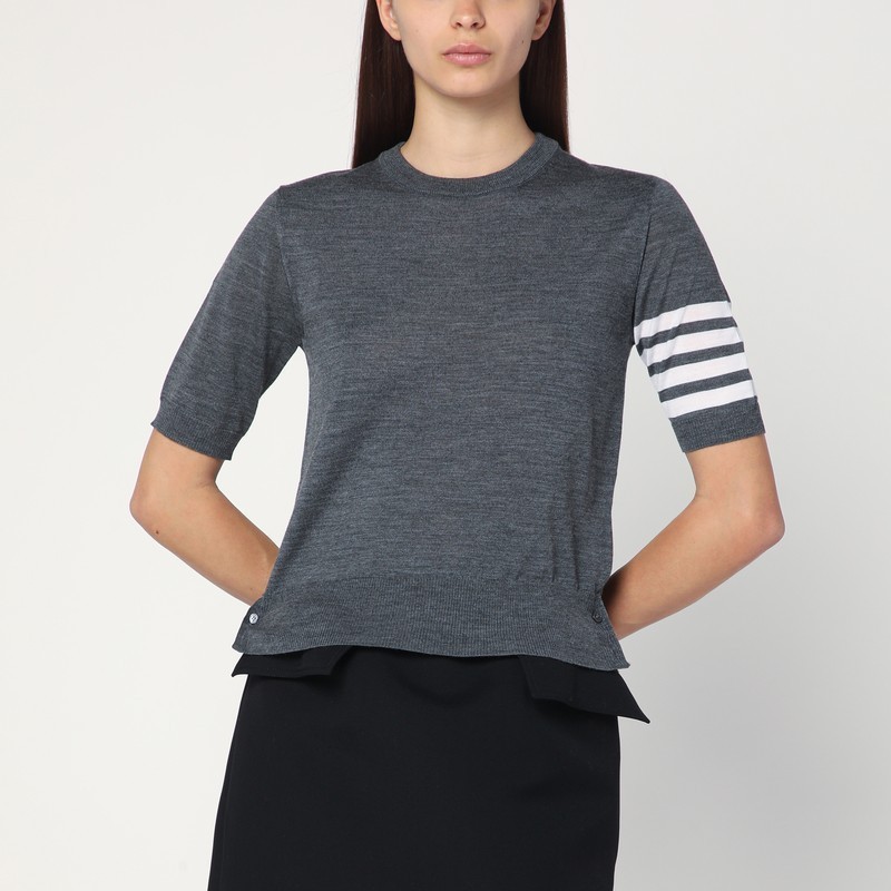 【関税&送料込】Thom Browne Grey Sweater In Virgin Wool