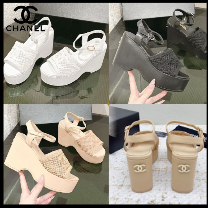 【涼し気CCマークCUTE♡25Ｓ】CHANEL 厚底 サンダル