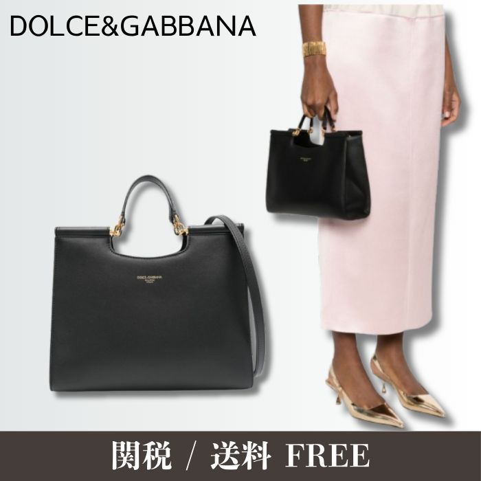 【大人気】DOLCE&GABBANA カーフレザートートバッグ