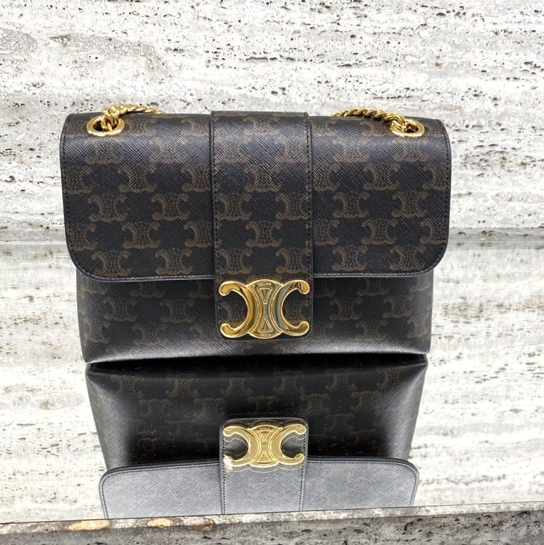 CELINE ミディアム ヴィクトワール バッグ_Triomphe canvas