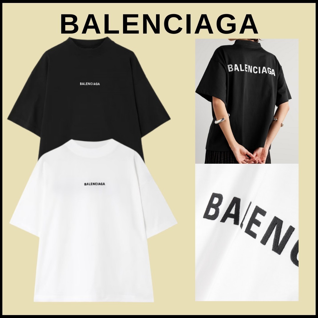 【BALENCIAGA】 コットンジャージー Tシャツ 刺繍入り