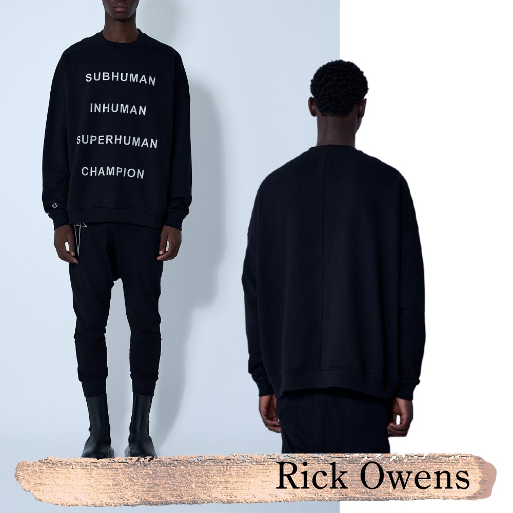 Rick Owens☆関税込☆Championコラボ テキスト スウェットシャツ