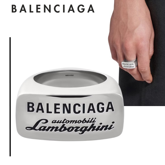 BALENCIAGA X Lamborghini●コラボロゴ刻印入りシグネットリング