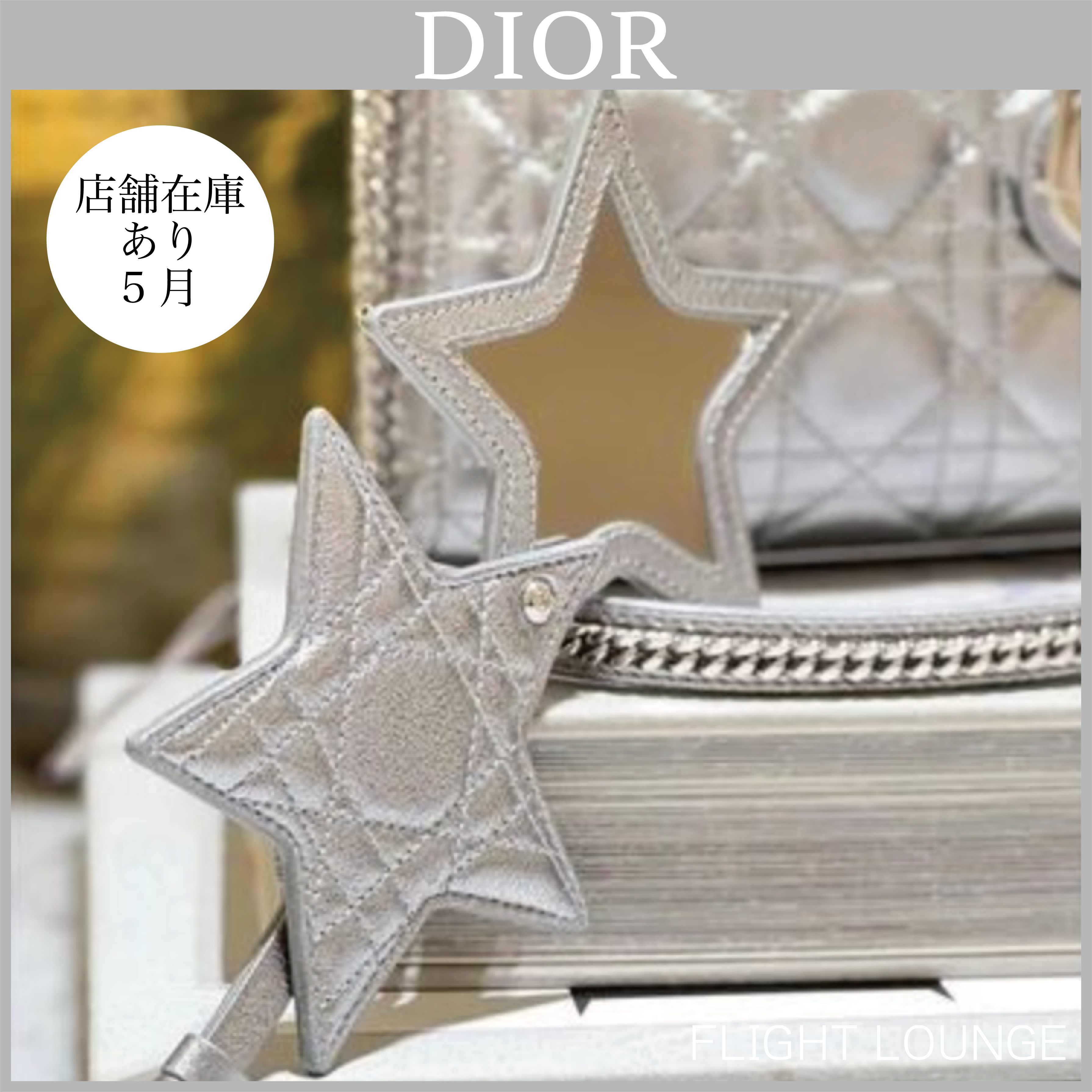 鏡付き☆ DIOR キーホルダー バッグチャーム 国内