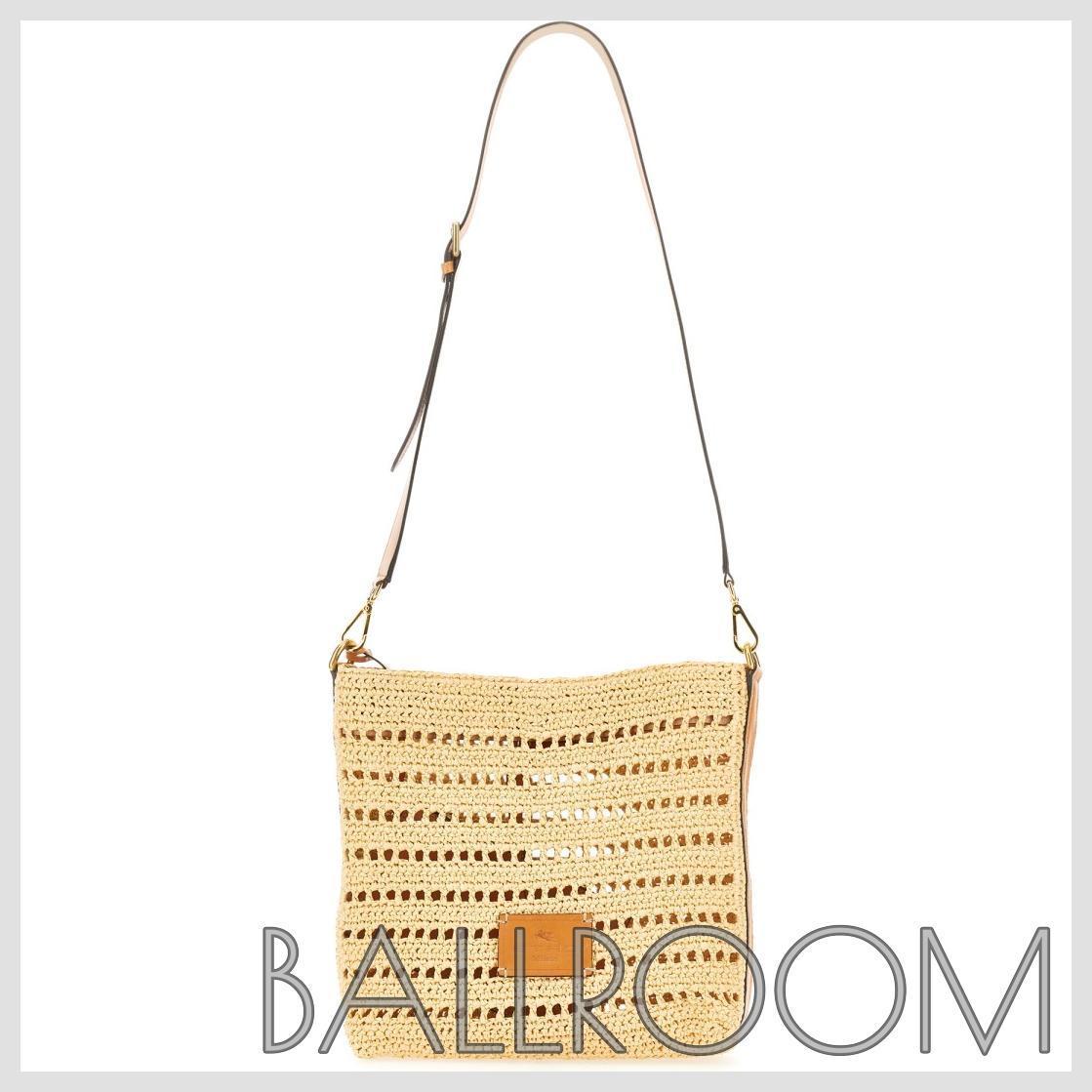 ショルダーバッグ ETRO PERFORATED RAFFIA SHOULDER BAG