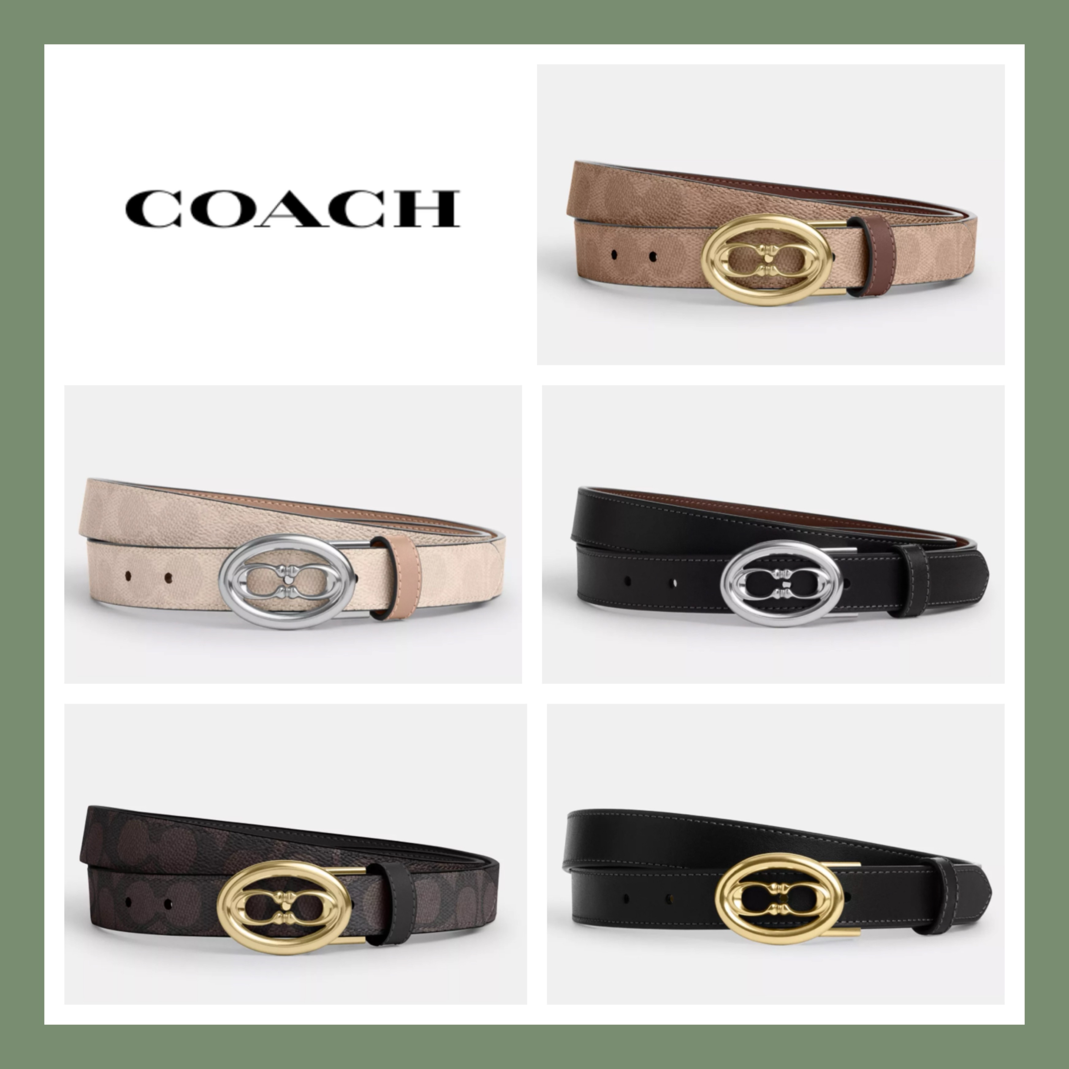 【COACH】シグネチャーバックル カット トゥ サイズ ベルト 25mm