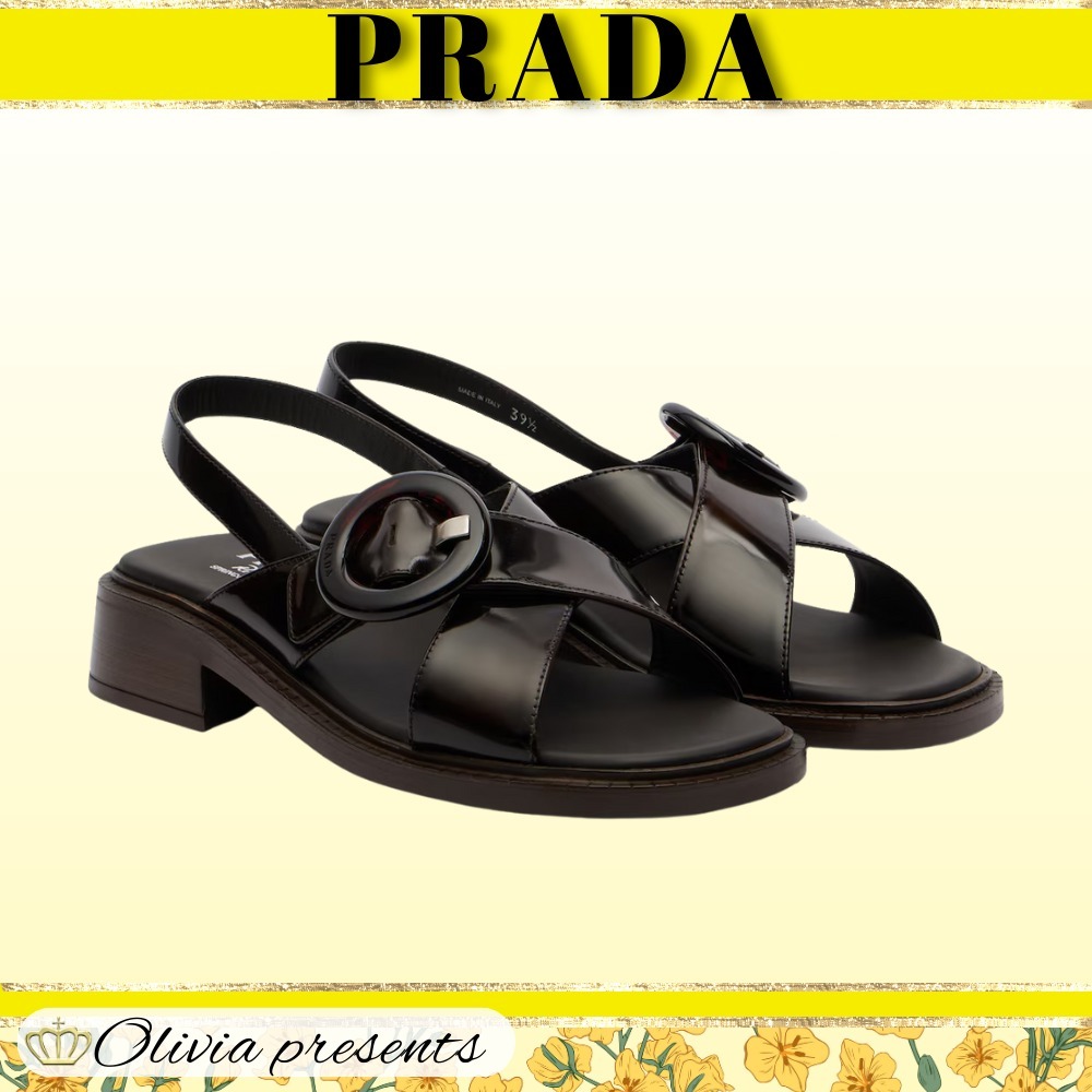【PRADA】レザースリングバックサンダル