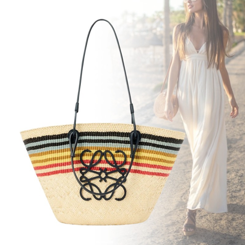 LOEWE かごバッグ バスケット イラカヤシ アナグラム ミディアム