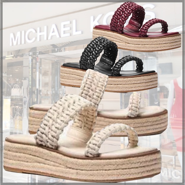 MICHAEL KORS☆編込み ストラップ プラットフォーム サンダル