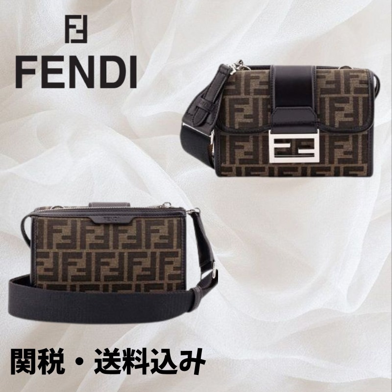 【FENDI】ダブルバゲット ジャカードFF バッグ ブラウン 25SS