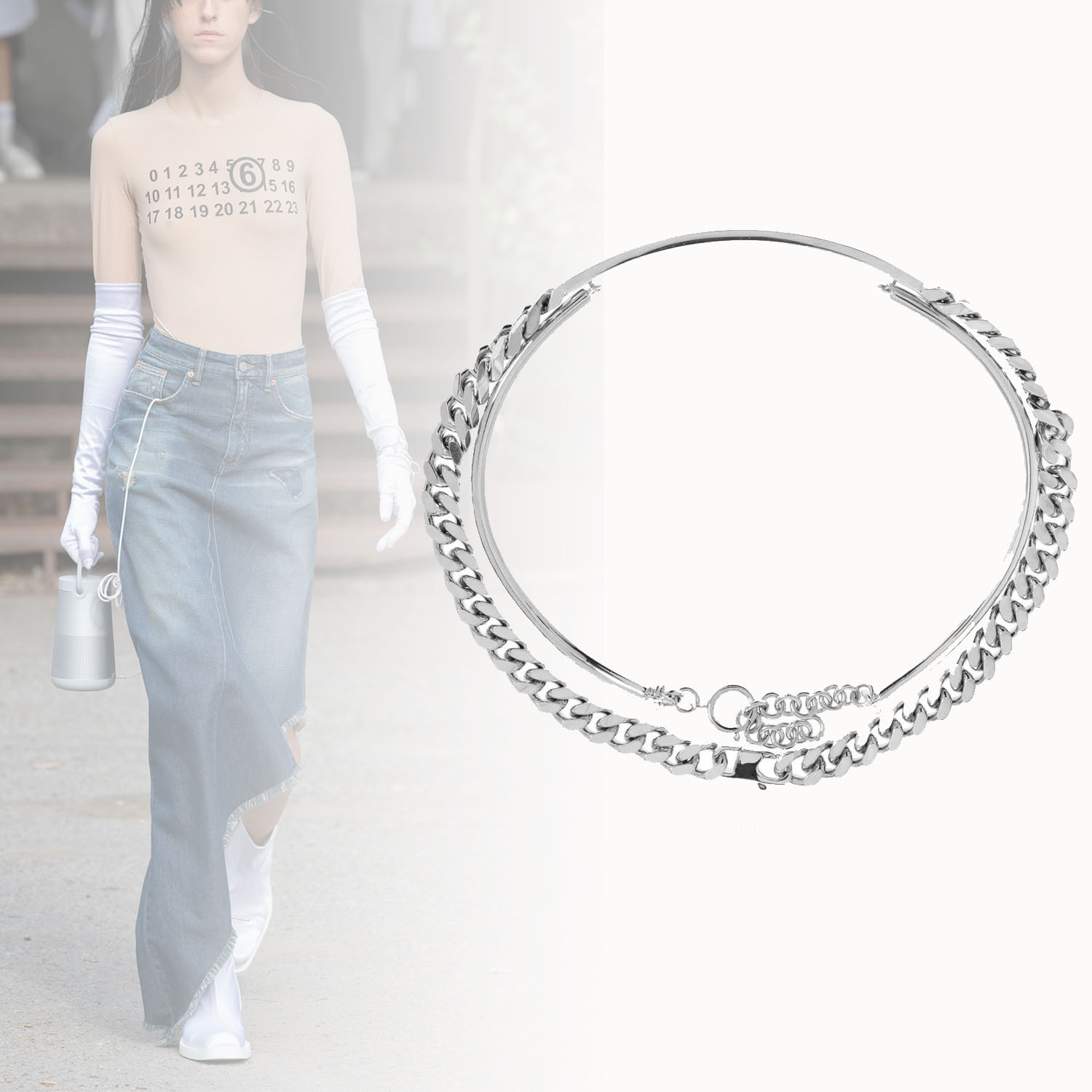 ◆MM6 Maison Margiela◆ ロゴ エングレーブ ネックレス