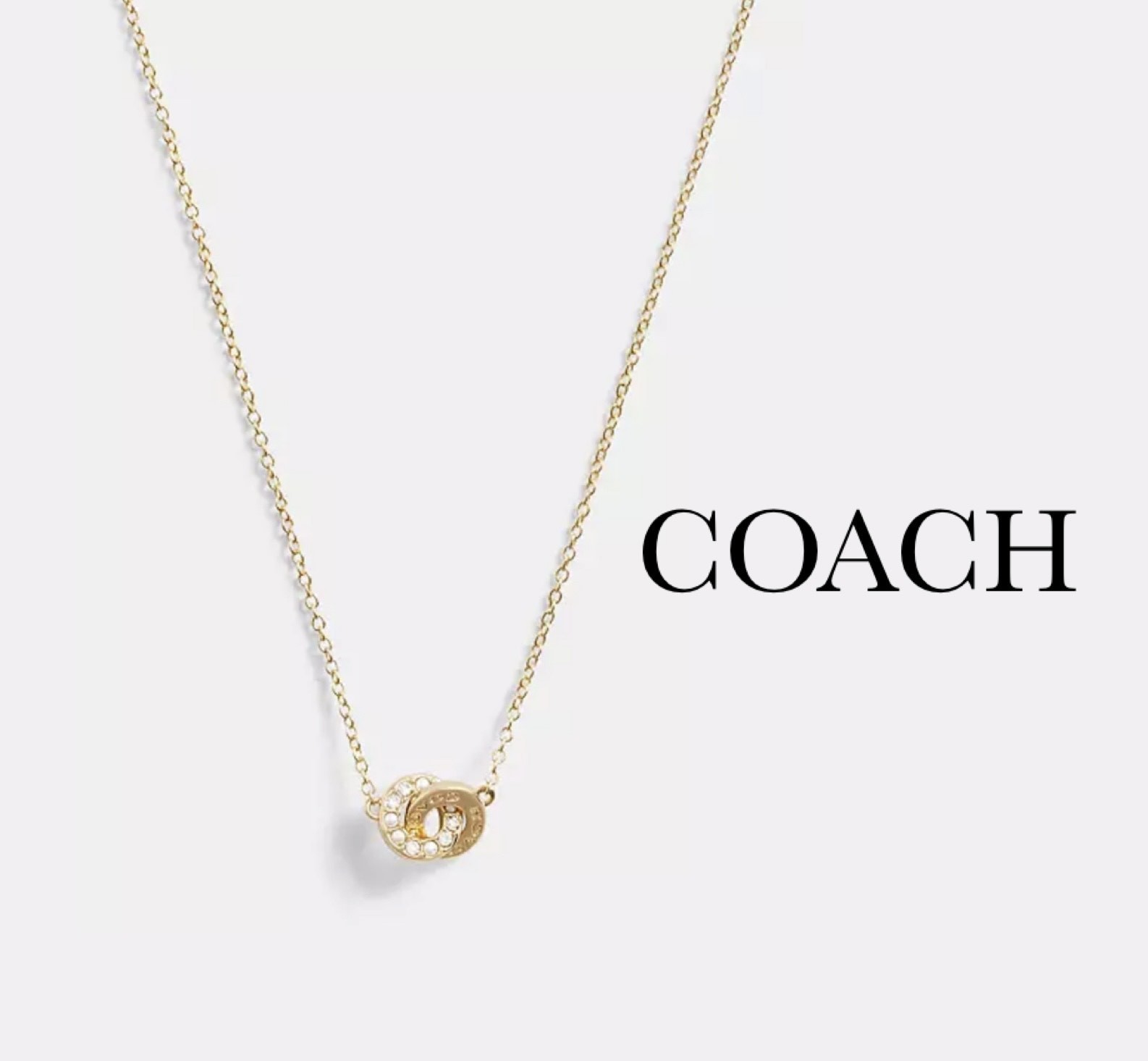 COACH オープン サークル パール ペンダント ネックレス