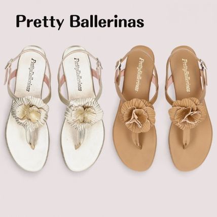 Pretty Ballerinas♪フラワー付ソフトスエードサンダル Pretty Ballerinas(プリティーバレリーナ ) サンダル・ミュール