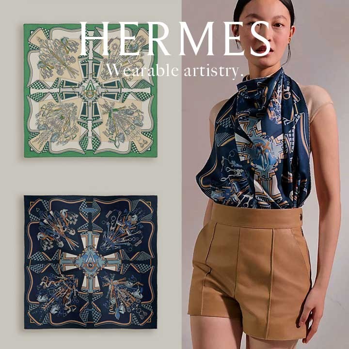 *懐かしさ×洗練*【HERMES】ヴィンテージ調スカーフ◎贈答にも