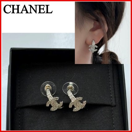 ☆CHANEL☆ 25A ココマーク フープピアス シャンパンゴールド