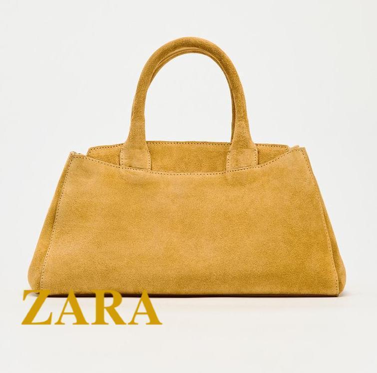 ☆ドイツ発*ZARA*新作*本革スエードシティバッグ/YL☆