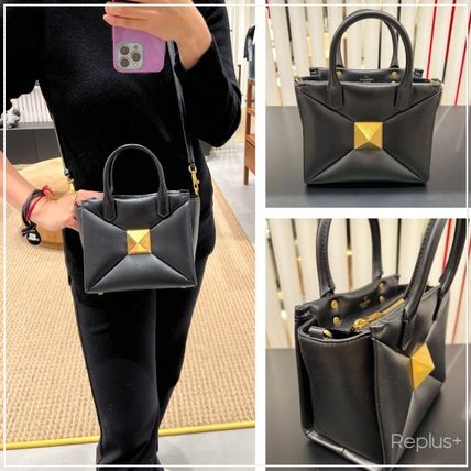 ヴァレンティノ☆3色 ワンスタッズ スモールハンドバッグ ronde_ob1790