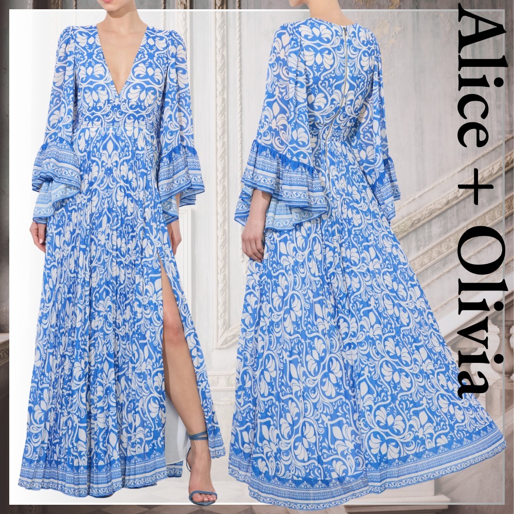 NY発★華やかに舞う【Alice + Olivia】マキシ ドレス ワンピース