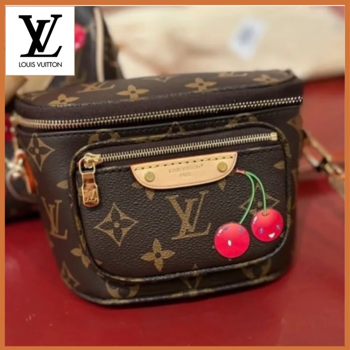 【チェリー柄☆おしゃれを纏う】LV × TM ミニ バムバッグ