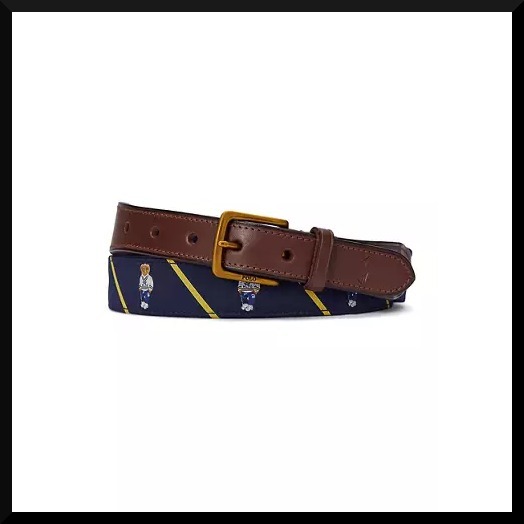 ベルト RALPH LAUREN Polo Bear Leather Trim Belt