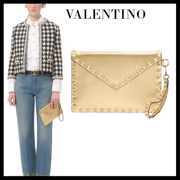 VALENTINO直営店 ラミネート・ガーネット・カーフスキン