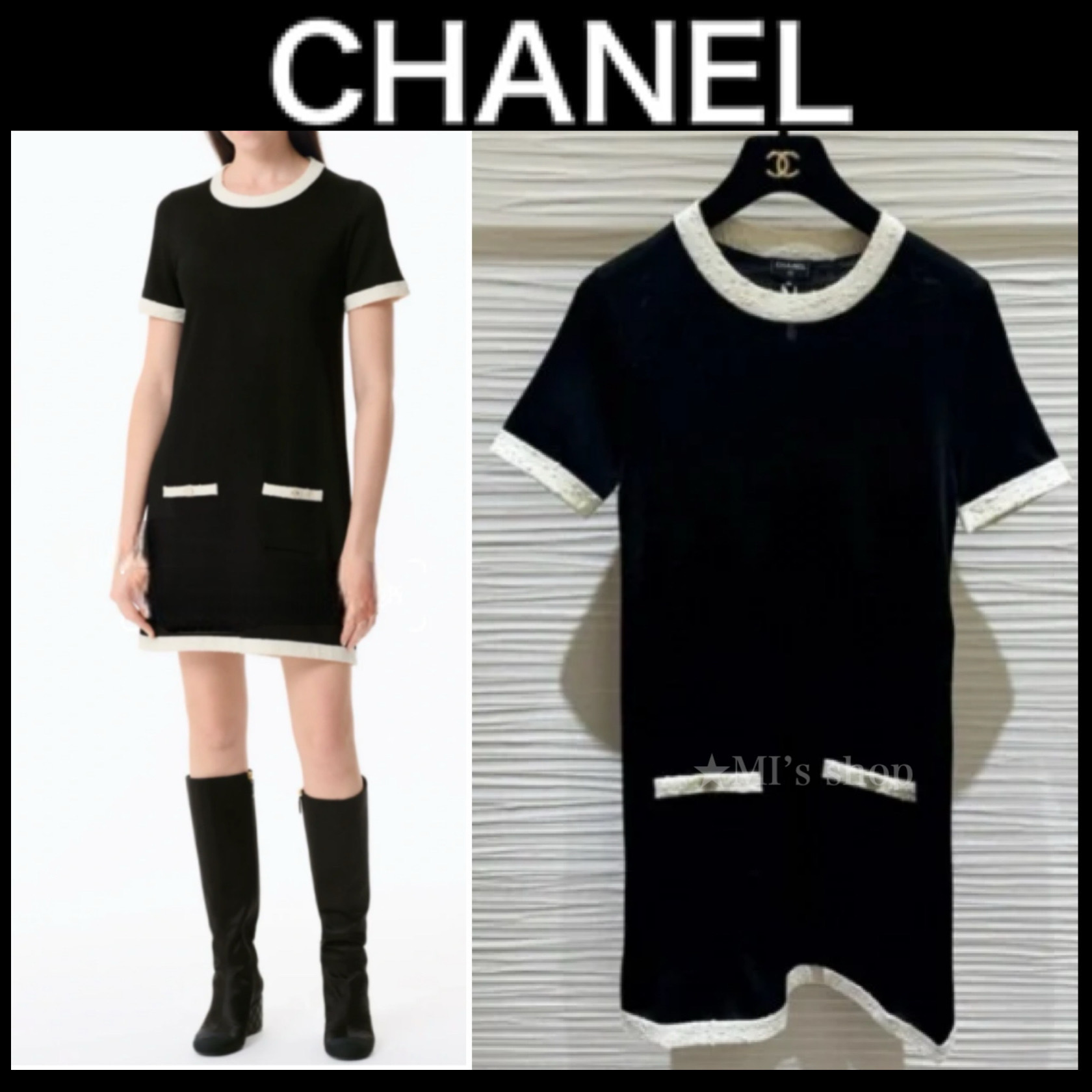 【25A/ シンプルで上品♪】CHANEL ワンピース バイカラー