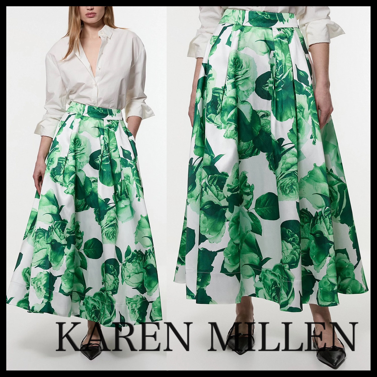 KAREN MILLEN* ローズ ツイル プロム スカート