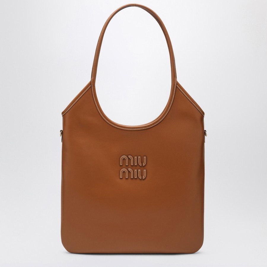 【上質レザー】 MiuMiu《IVY》 レザートートバッグ コニャック