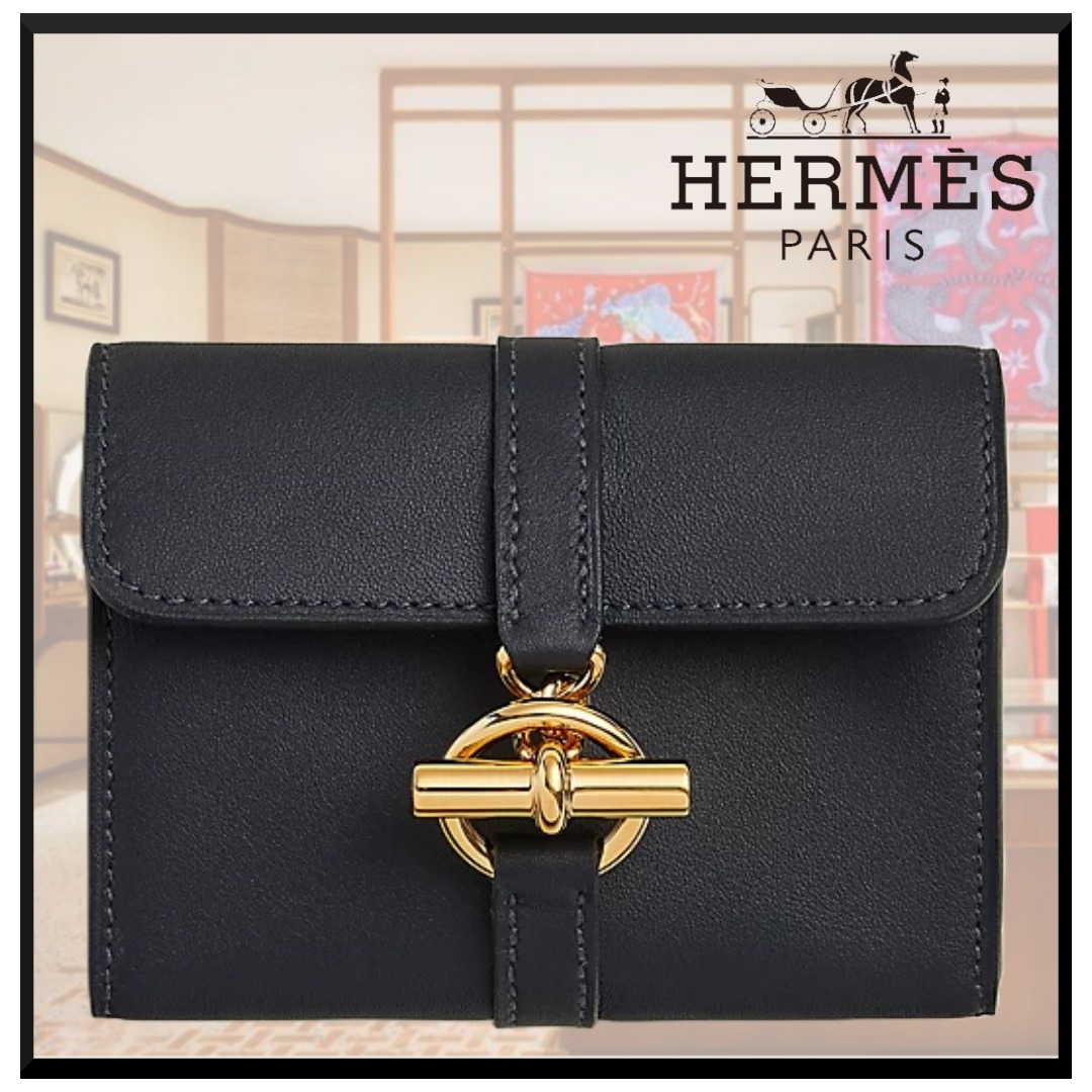 【定番カラー♪】HERMESグレナン コンパクトウォレット