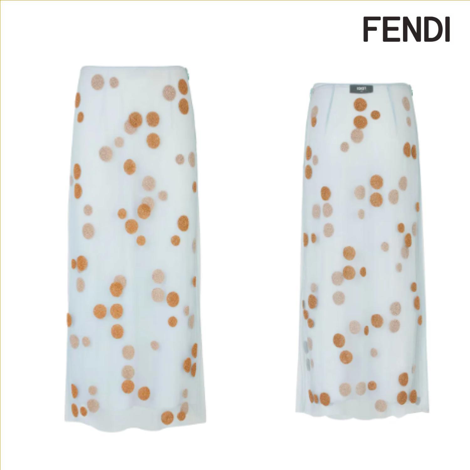 Fendi フェンディ ポルカドット 装飾 チュール ミディスカート