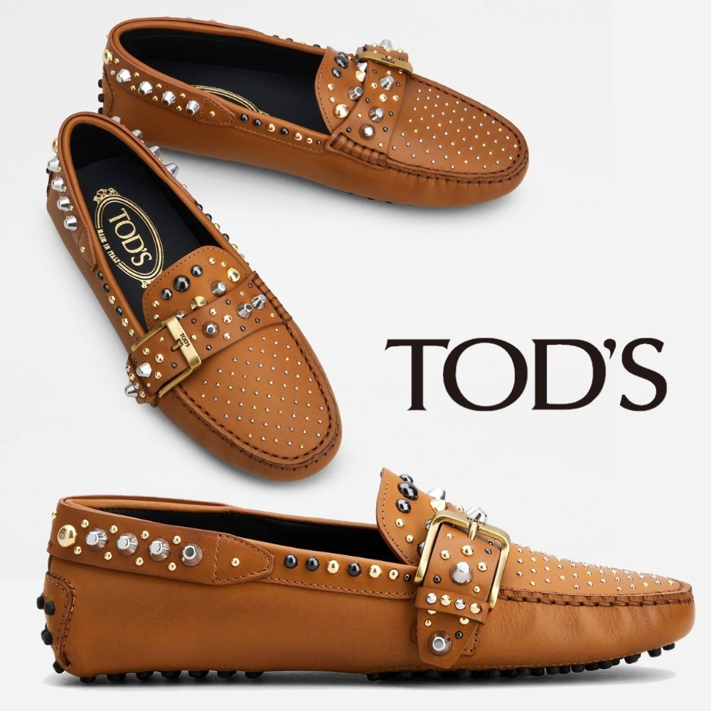 関税送料込♪TOD'S/Gommino スタッズ レザー ローファー