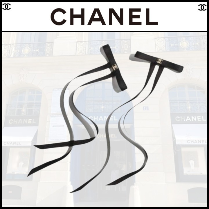 輝きを添えて☆CHANEL リボンバレッタ 2個セット ココマーク