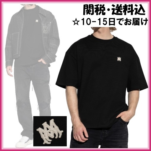 AMIRI ■アミリ MAロゴ刺繍 半袖 コットン Tシャツ