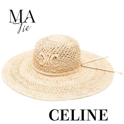 公式完売☆【CELINE】トリオンフ つばの広い麦わら帽子 つば広帽 CELINE(セリーヌ) 帽子(レディース) - 海外通販のBUYMA