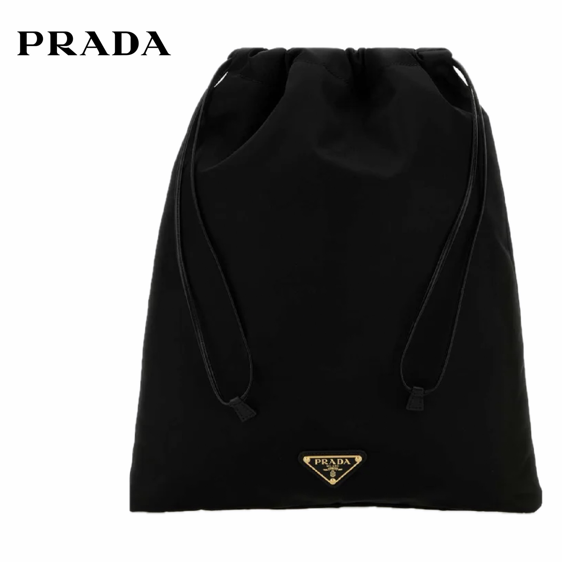 PRADA ロゴプレート ドローストリング 巾着バッグ/関税込