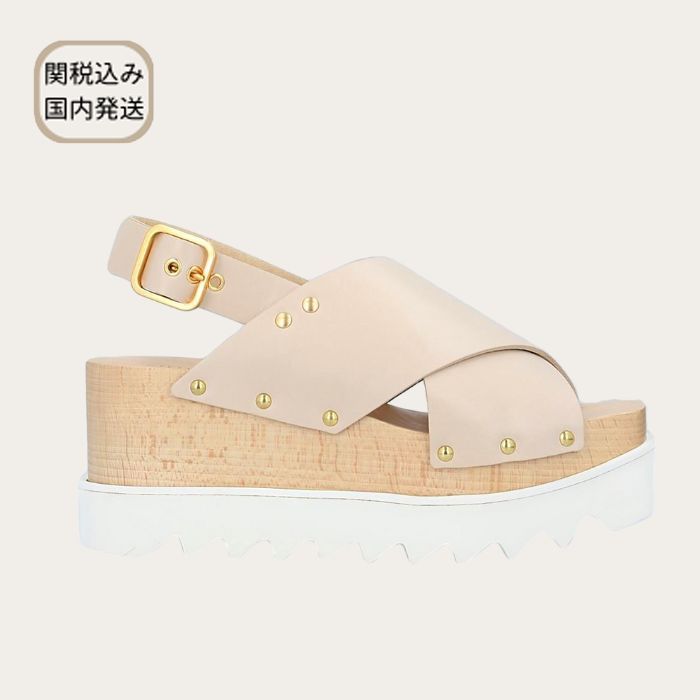 STELLA MCCARTNEY ★ スクエアトゥ バックル ウェッジ サンダル
