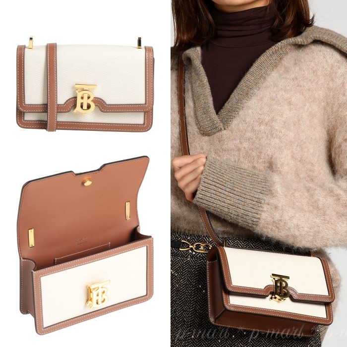 国内発*Burberry バイカラー スモール フラップバッグ