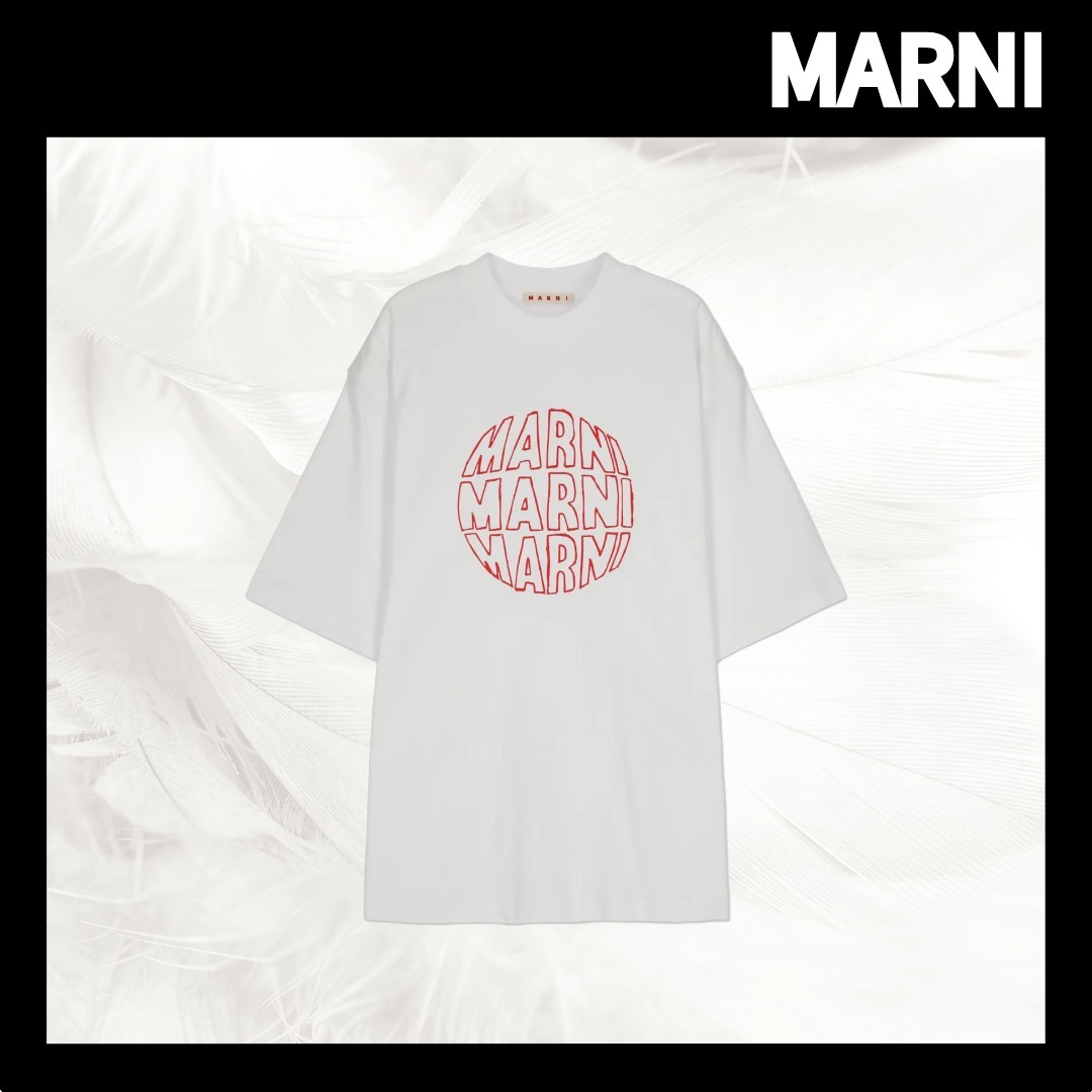 【MARNI】Logo Print Short Sleeve T-shirt/関税+全国送料込み