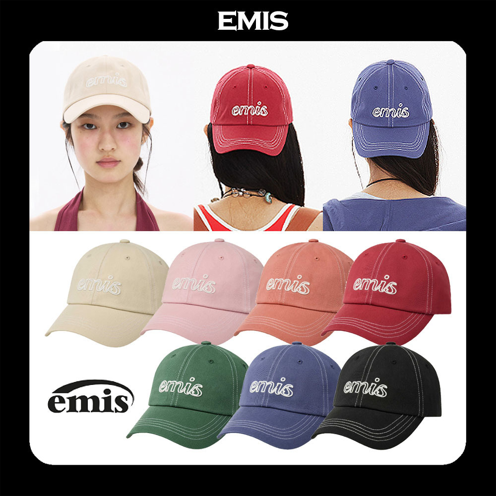 キャップ [EMIS] 25HS LETTERING LOGO WHITE STITCH BALL CAP