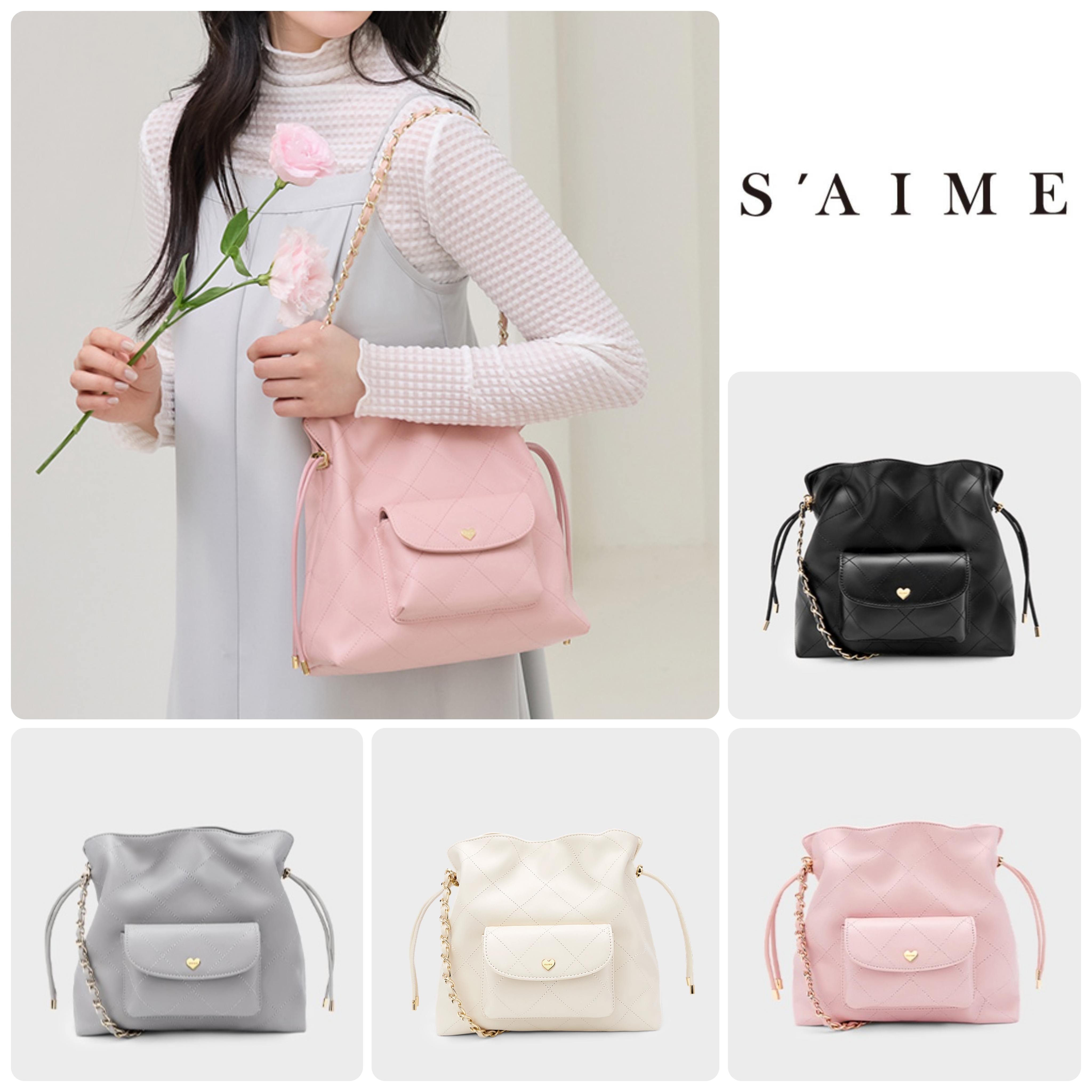 ■S'AIME■Loverラブポケットダイヤモンドホーボーバッグ/送料込